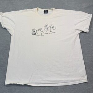 Think Geek Shirt Men XXL White Crew Neck Snowmen Graphic Winter Holiday Cotton